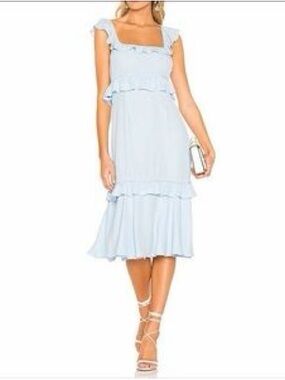 SAYLOR Maxine Light Blue Dress with Ruffled Details